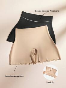 LUVLETTE paquete de 1 pantalón corto de tiro alto con control de abdomen, ropa interior transpirable para mujer - Negro - Negro - Ver 6