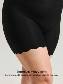 LUVLETTE paquete de 1 pantalón corto de tiro alto con control de abdomen, ropa interior transpirable para mujer - Negro - Negro - Ver 5