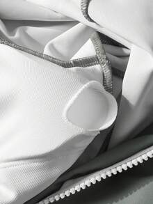 SHEIN 青少年女孩綠葉印花拉鍊短袖連身泳衣 - 綠色 - 查看 6
