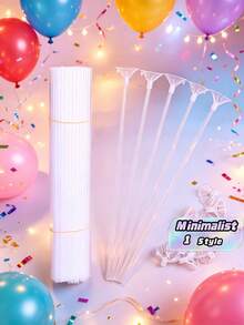 100 piezas de hebillas de plástico y soportes transparentes minimalistas para globos para uso en fiestas - Multicolor - Ver 1