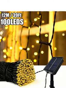 SHEIN 1串20/50/100/200LED太阳能灯串，户外防水太阳能灯串，8种照明模式，适用于花园、庭院、围栏、圣诞树装饰，营造梦幻氛围，可用于户外树木、庭院、婚礼、凉亭、派对、家居、草坪、露营和节日装饰。 - 彩色 - 查看 19