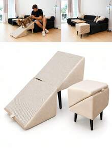 Pet Stairs, Dog Climbing Steps, Suitable For Small Dogs, Senior Dogs And Cats. Easy Access To Beds And Sofas, Non-Slip And Stable To Protect Joints, Foldable Split Wooden Footstool - Multicolor - View 9