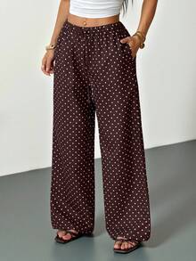 SHEIN PETITE 黑色性感復古蕾絲女款褲襪，適合派對與外出穿著 - 棕色 - 查看 4