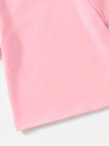SHEIN 6 Stücke Mädchen Casual Komfortable Unifarben Rundhals Kurzarm T-Shirt Set, Sommer, ideales Geschenk für Mädchen Oberteile Kinder - Verschiedenfarbig - Übersicht 3