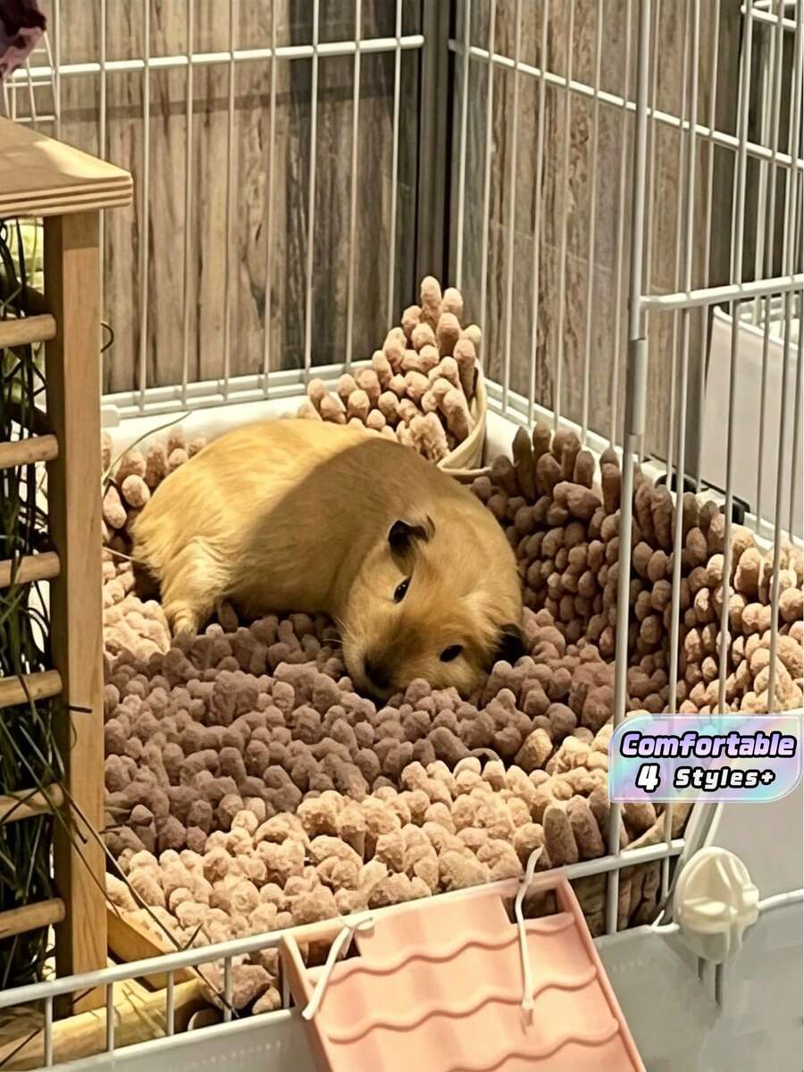 Alas Penghangat Hewan Peliharaan Kecil Hamster Guinea Pig Berwarna Polos, Tebal, Anti Selip, Sangat Menyerap, Alas Multifungsi untuk Hewan Peliharaan Kecil, Cocok untuk Semua Musim (Tidak Dapat Dicuci dengan Mesin)