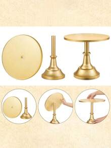 European Style Metal High Foot Tray Wedding Party Decorative Pedestal Stand Gold Silver Ornate Centerpiece Riser For Tabletop Vase Candle Holder Display - Multicolor - View 2