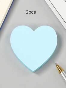 100 Sheets Of 1-Book Creative Purple Heart Sticky Notes, Cartoon Cutie Valentine's Day Stationery Gift Message Notepad - Purple - View 11