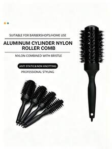 Bộ 1 lược tròn ion chuyên nghiệp, thân kim loại chống tĩnh điện, lông lược nylon, tay cầm có răng lược, giúp chia tóc thành từng phần - Thích hợp cho tóc khô, tóc tạo kiểu, tóc xoăn và tóc thẳng, phù hợp với mọi loại tóc và độ dày tóc, giảm xơ rối và dầu thừa, màu đen, 4 kích cỡ, phù hợp cho cả gia đình, lược chải tóc, dụng cụ tạo kiểu, cần thiết cho tiệm làm tóc, thẩm mỹ viện, mùa tựu trường, du lịch và kỳ nghỉ. - Nhiều màu - Xem 8