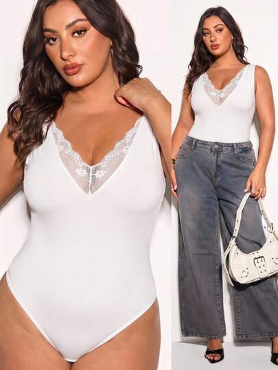 SHEIN BASICS Plus Size Bodysuits