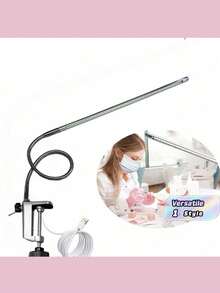 USB LED 台灯，可调节夹式 LED 美甲灯，护眼鹅颈灯管，360° 旋转，带开关，LED 夹灯，适用于美甲、阅读，适合书桌、床头柜、卧室、办公室、学校等场所。 - 均碼 - 查看 1