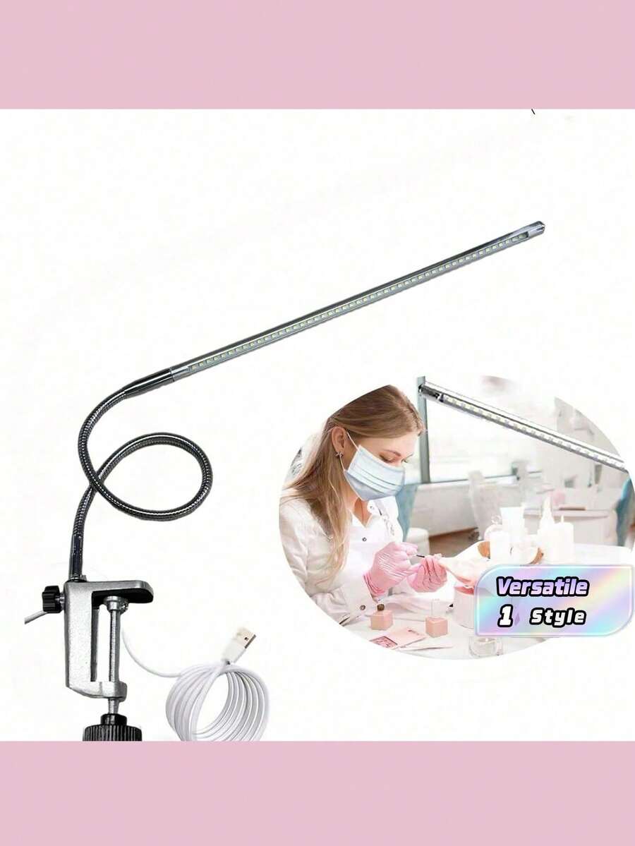 USB LED 台灯,可调节夹式 LED 美甲灯,护眼鹅颈灯管,360° 旋转,带开关,LED 夹灯,适用于美甲、阅读,适合书桌、床头柜、卧室、办公室、学校等场所。 - 均碼 - 查看 1