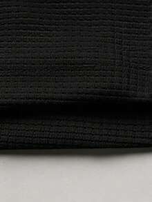 Manfinity Homme Front Button Closure Casual Short Sleeve Outfit - Black - View 3