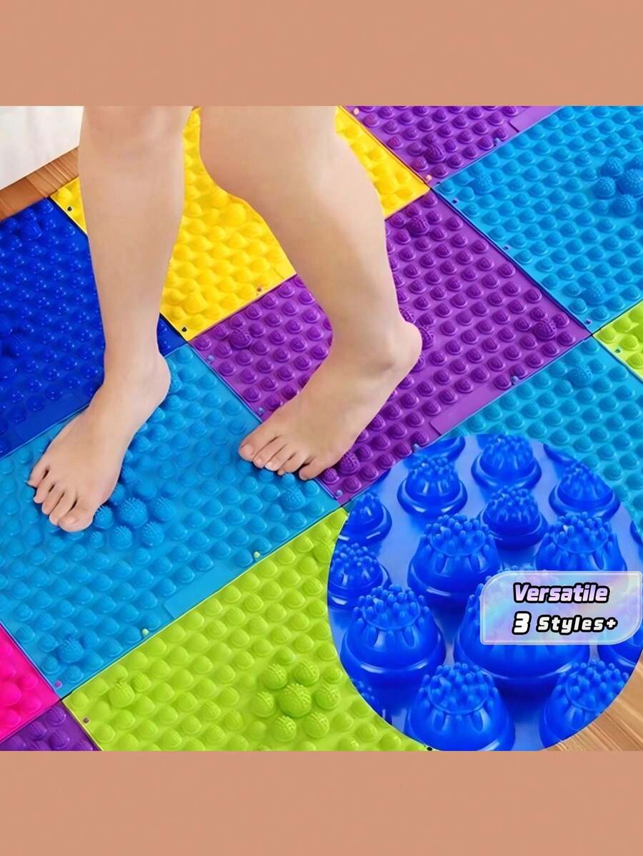 1/3/5Pcs Reflexology Foot Massage Mat Acupressure Sensory Toys For Special Needs ADHD Sport Adults 29*39 - Multicolor - View 1