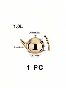 1pc Stainless Steel Tea Kettle With Filter - Induction Cooker Compatible - Silvery/Golden Finish - Perfect For Coffee And Tea Lovers - Hotel Quality - Drinkware And Tea Accessories - Multicolor - View 12