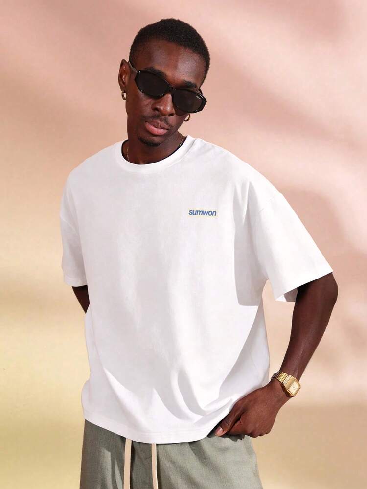 アマルフィ・コースト クラブ オーバーサイズグラフィック バックプリント クルーネック 半袖Tシャツ サマーホリデー Tシャツ