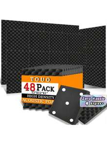TOUO 8-Color Acoustic Foam Egg Tray Wall Soundproof Foam, 12-48 Pieces High-Density Sound-Absorbing Material For Sound Absorption And Sound Insulation - Egg Trough - View 1