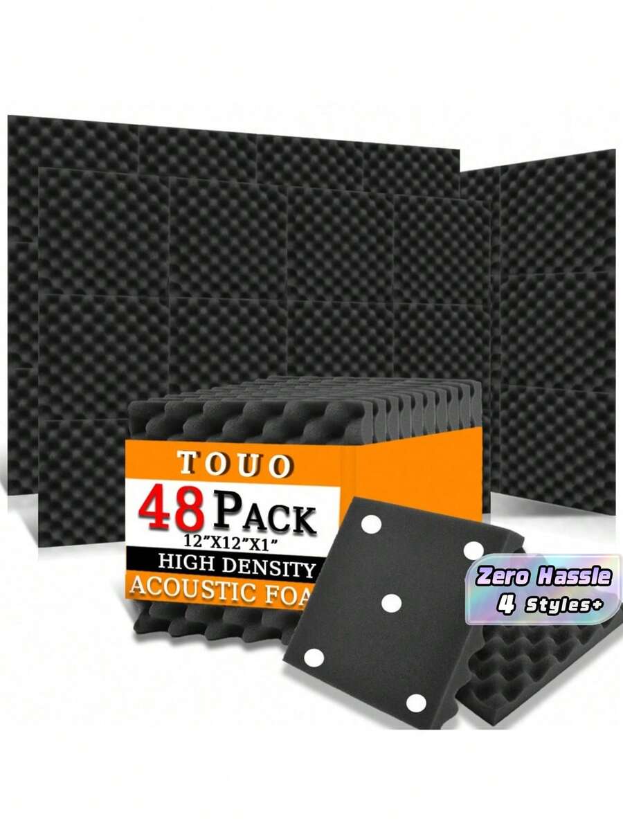 TOUO 8-Color Acoustic Foam Egg Tray Wall Soundproof Foam, 12-48 Pieces High-Density Sound-Absorbing Material For Sound Absorption And Sound Insulation - Egg Trough - View 1