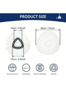 2Pcs /5Pcs Spin Mop Replacement Heads Microfiber Refill Washable Reusable For Home Floor Cleaning - multicolor - View 3