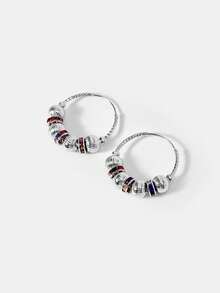 MOTF PREMIUM Stylish Gold Ball Diamond Earrings - Silver - View 4