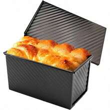 1pc Standard Size Toast Loaf Pan, Black/Gold Color, Rectangular Shape With Texture. Bakes Evenly, Easy Demolding. Ideal For Kitchens, Great For Weekend And Holiday Bread Baking. - Multicolor - View 6