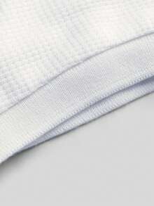 Manfinity Homme A123 Half-Zip Solid Color Summer Short Sleeve Polo Shirt And Slant Pocket Casual Pants Set - White - View 6