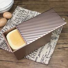 1pc Standard Size Toast Loaf Pan, Black/Gold Color, Rectangular Shape With Texture. Bakes Evenly, Easy Demolding. Ideal For Kitchens, Great For Weekend And Holiday Bread Baking. - Multicolor - View 3