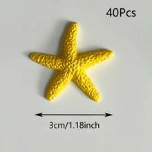 1.18英寸树脂海星装饰品，可爱迷你海星，适用于婚礼、节日装饰、家居装饰和DIY工艺品 - 星星 - 查看 18