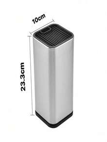 SHEIN Khối đựng dao vuông bằng thép không gỉ, giá đựng dụng cụ nhà bếp, giá để dao. - Bạc - Xem 10