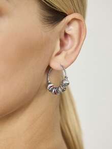 MOTF PREMIUM Stylish Gold Ball Diamond Earrings - Silver - View 3