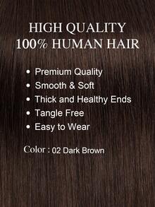 Flat Tip Hair Extensions Human Hair,Dark Brown Color,12-22InchSet For Types,Natural Straight,Versatile Styling Options,Silky Straight With Thick Ends,Add Length For Wedding, Lightweight And Soft,Adds Volume For Everyday Wear,Easy Style And Maintain - S02 - View 2