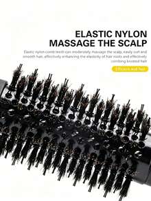 Bộ 1 lược tròn ion chuyên nghiệp, thân kim loại chống tĩnh điện, lông lược nylon, tay cầm có răng lược, giúp chia tóc thành từng phần - Thích hợp cho tóc khô, tóc tạo kiểu, tóc xoăn và tóc thẳng, phù hợp với mọi loại tóc và độ dày tóc, giảm xơ rối và dầu thừa, màu đen, 4 kích cỡ, phù hợp cho cả gia đình, lược chải tóc, dụng cụ tạo kiểu, cần thiết cho tiệm làm tóc, thẩm mỹ viện, mùa tựu trường, du lịch và kỳ nghỉ. - Nhiều màu - Xem 5