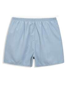 Manfinity KASUA Swim Trunks For Men Aqua Blue,Summer,Casual,Beach,Holiday Drawstring Waist Security Pockets Lightweight 4-Way Stretch Lined Solid Color Beach Shorts - Baby Blue - View 4