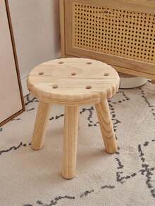 1pc Handmade Small Cookie Wooden Chair Multifunctional Stool For Bedroom Playroom Eating Reading Shoe Changing Christmas Stocking Fillers Holiday Gift Ideas Must Haves - Multicolor - View 15