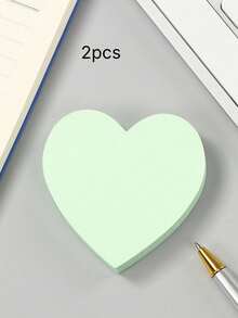 100 Sheets Of 1-Book Creative Purple Heart Sticky Notes, Cartoon Cutie Valentine's Day Stationery Gift Message Notepad - Purple - View 12