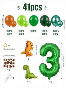 MINKOJA MINKOJA 41pcs Dinosaur Balloon Set With T-Rex Foil Balloons For Birthday Party Decorations, BabyShower, Party Supplies - View 10