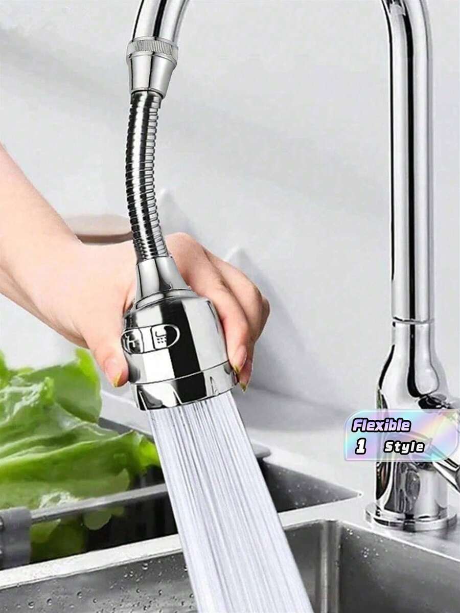 1 件 ABS 水龙头防溅头,现代旋转灵活防溅节水器,适用于厨房 - 銀色 - 查看 1