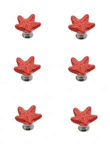6PCS Ceramic Starfish Drawer Pulls Starfish Drawer Knobs Beach Ocean Theme Nautical For Bedroom Dresser Cabinet Kitchen Drawer Handles Home Decor Hardware Accessories - Multicolor - View 19