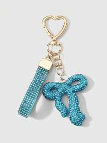 ROMWE Kawaii 1 Ins Sweet And Versatile Multi-Color Shiny Soft Ceramic Rhinestone Colorful Bow Nylon Wristband DIY Love Keychain Bag Pendant Pendant, Holiday Gift - Multicolor-9 - View 17