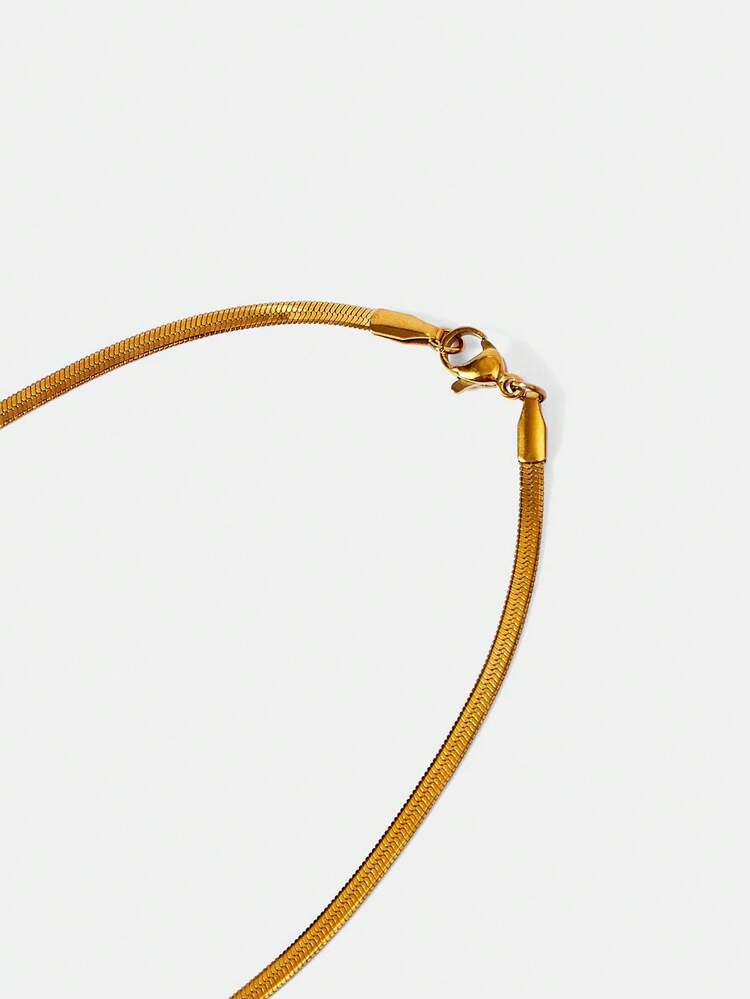 PRE18K GOLD PLATED THREE-PIECE WATER DROP GEM PENDANT WATERPROOF NECKLACE