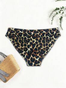 Manfinity KASUA Men's Summer Vacation Beach Leopard Print Briefs - Multicolor - View 2