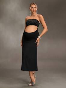 Cheriluna Maternity Trang phục chụp ảnh bà bầu - màu đen - Xem 4