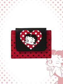 Betty Boop | ROMWE Betty Boop & ROMWE Cartoon Printed Card Bag, Polka Dot Printed Portable Storage Card Bag - Big red - View 4