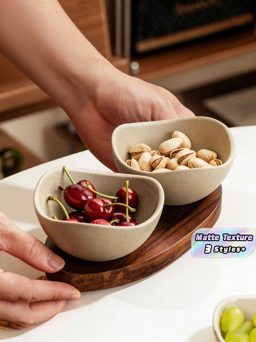 2件/3件/4件套多件设计粗陶水果盘,搭配红木托盘,可作零食和坚果小食品收纳盘、糕点切割板和水果展示盘,适合家庭、餐厅、生日派对等场合使用。 - 粗陶+棕色 - 查看 1