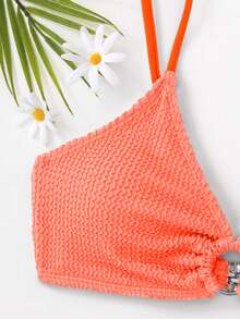Swim Basics 夏季海灘環扣連環式掛脖比基尼上衣 黑色比基尼上衣 內建胸罩上衣 女款比基尼背心上衣 - 粉色 - 查看 4