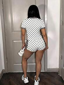 Slaydiva Bộ 2 quần short nữ dáng ôm in chấm bi, trang phục thường ngày cho hoạt động ngoài trời. - Nhiều màu - Xem 6