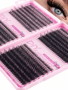 560pcs DIY Lash Clusters 30D-80D Faux Mink Individual Lashes, D Curl Natural Fluffy Wispy Reusable Easy Wear For DIY Eyelash Extension Look - D - View 3