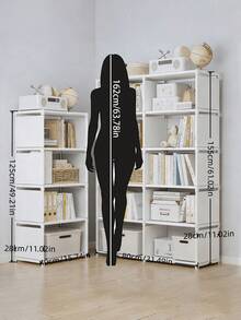 1 estantería/armario cúbico multifuncional pequeño a mediano, de 32,28 pulgadas / 16,14 pulgadas de ancho, estantería de almacenamiento independiente con estantería, perfecto para muebles de dormitorio o sala de estar, opción ideal para Navidad o Acción de Gracias. - Blanco - Ver 5