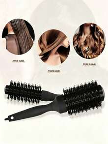 Bộ 1 lược tròn ion chuyên nghiệp, thân kim loại chống tĩnh điện, lông lược nylon, tay cầm có răng lược, giúp chia tóc thành từng phần - Thích hợp cho tóc khô, tóc tạo kiểu, tóc xoăn và tóc thẳng, phù hợp với mọi loại tóc và độ dày tóc, giảm xơ rối và dầu thừa, màu đen, 4 kích cỡ, phù hợp cho cả gia đình, lược chải tóc, dụng cụ tạo kiểu, cần thiết cho tiệm làm tóc, thẩm mỹ viện, mùa tựu trường, du lịch và kỳ nghỉ. - Nhiều màu - Xem 6