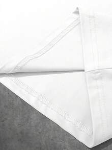 Manfinity Homme 2pcs/Set Men's Letter Print Contrast Color Round Neck Short Sleeve T-Shirt And Drawstring Waist Pocket Shorts - White - View 5
