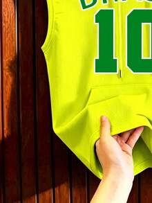 Aesthetic Post Brazil Jersey Style Summer Football Soccer Men Tank Tops - Yellow - View 3